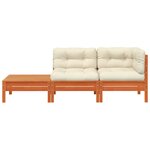 vidaXL Canapé de jardin avec coussins et repose-pied bois pin massif