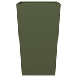 vidaXL Jardinières 2 Pièces vert olive 45x45x75 cm acier
