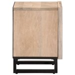 vidaXL Table de chevet 40x34x46 cm bois de manguier massif blanchi