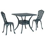 vidaXL Ensemble de tables de jardin 3 Pièces Vert Aluminium coulé