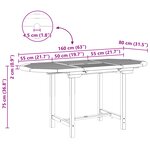 Ensemble de salle à manger de jardin de 5 pièces en bois massif Teck vidaXL
