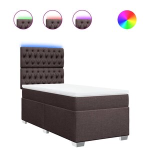 vidaXL Sommier à lattes de lit avec matelas Marron foncé 80x200 cm