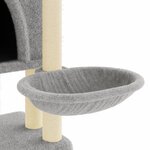 vidaXL Arbre à chat avec griffoirs en sisal Gris clair 180 cm