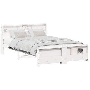 vidaXL Cadre de lit Blanc 160 x 200 cm Bois d'ingénierie