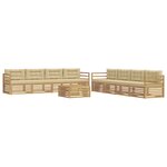 vidaXL Ensemble de canapés d'extérieur 9 Pièces Blanc et Beige Polyester