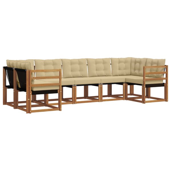 vidaXL Ensemble de canapés d'extérieur 7 pc Naturel et Beige