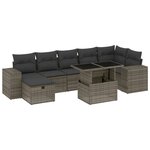 vidaXL Salon de jardin 8 Pièces avec coussins gris résine tressée