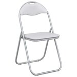 vidaXL Chaise pliante 8 pc Simili cuir Blanc et Gris 48 x 43 5 x 81 cm
