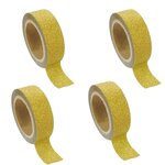 4 masking tapes à paillettes 1 5 cm x 5 m - Doré