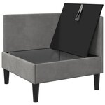 vidaXL Sofa avec rangement Gris clair Velours