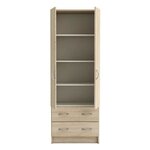 Armoire décor chêne brossé 2 portes et 2 tiroirs 61 cm