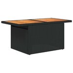 vidaXL Salon de jardin avec coussins 7 Pièces noir résine tressée acacia