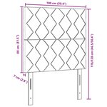 vidaXL Tête de lit en velours noir - blocs de diamant - 100 cm