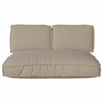 vidaXL Set de coussins de palette 3 Pièces Taupe 120 x 80 x 12 cm