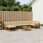vidaXL Ensemble de canapés d'extérieur 8 Pièces Naturel et Beige