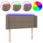 vidaXL Tête de lit à LED Taupe 93x16x78/88 cm Tissu