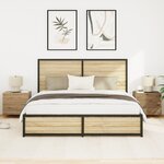 Armoires de chevet vidaXL avec lumières LED murales 2 Pièces Chêne Artisan