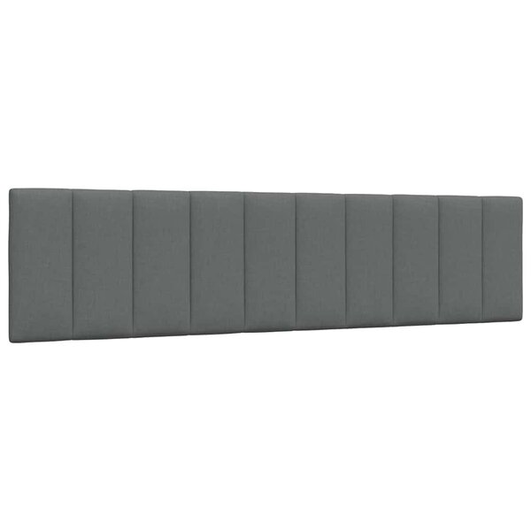 vidaXL Coussin de tête de lit gris foncé 200 cm tissu