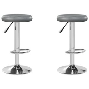 vidaXL Tabourets de bar lot de 2 gris similicuir