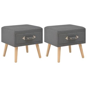 vidaXL Tables de chevet 2 Pièces Gris foncé 40x35x40 cm Tissu