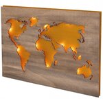 Mappemonde en bois en 2 plaques 42 x 30 cm