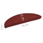 vidaXL Tapis autoadhésifs de marches 10 Pièces Rouge 56x17x3cm Aiguilleté