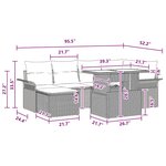 vidaXL Ensemble de canapé de jardin avec coussin 7 Pièces Gris Poly rotin