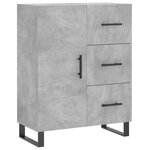 vidaXL Buffet haut Gris béton 69 5x34x180 cm Bois d'ingénierie