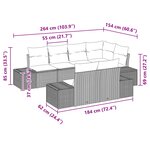 vidaXL Ensemble de canapé de jardin avec coussin 7 Pièces Noir polyrotin