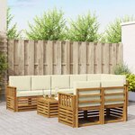 vidaXL Ensembles de canapés avec coussin 9 Pièces Naturel et Crème