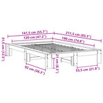 vidaXL Cadre de lit sans matelas blanc 120x190 cm bois de pin massif