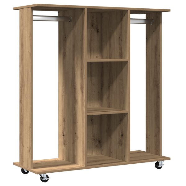 vidaXL Armoire avec roulettes en chêne artisan 102x38x110 cm en bois d'ingénierie