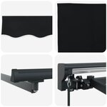 vidaXL Cadre de store manuel avec LEDs Noir et anthracite 3 5 x 2 5 m