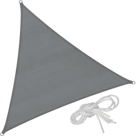 Tectake Voile d'ombrage triangulaire, gris - 300 x 300 x 300 cm