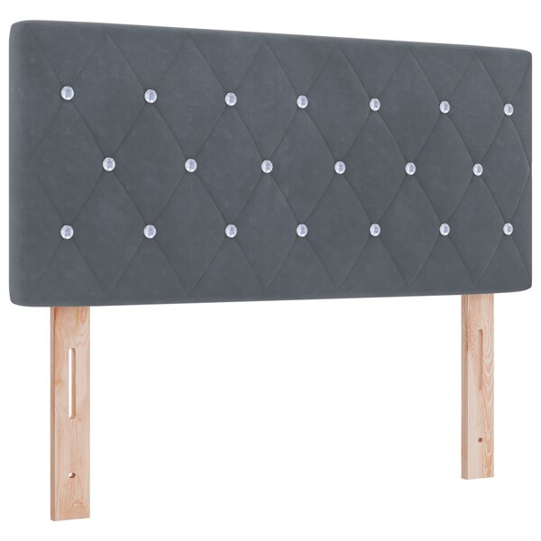vidaXL Tête de lit en velours gris foncé avec boutons en cristal  100 cm