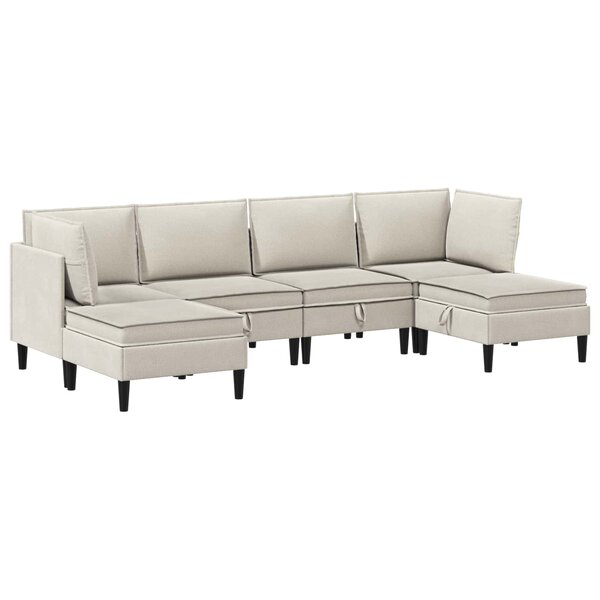 vidaXL Ensemble de meubles pour le salon 6 Pièces Avoine Tissu