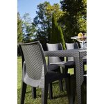 Lots de 4 chaises LADY empilable, aspect résine tressée