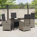vidaXL Ensemble de salle à manger pour jardin 5 Pièces Gris polyrotin