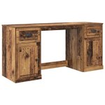 vidaXL Bureau avec armoire avec tiroir Bois Ancien 154 5 x 50 x 75 cm
