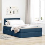 vidaXL Lit de rangement LED avec matelas Bleu 120 x 190 cm Tissu