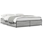 vidaXL Cadre de lit sonoma gris 150x200 cm bois d'ingénierie et métal