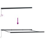 vidaXL Store Rétractable Manuel Anthracite 500x300 cm