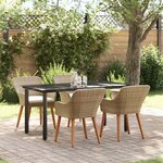 vidaXL Ensemble de salle à manger pour jardin 5 Pièces Beige polyrotin