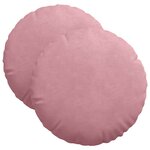 vidaXL Coussins de siège 2 Pièces Rose Ø 40 x 13 cm Velours
