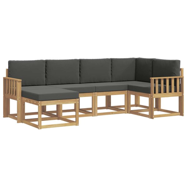 vidaXL Ensemble de canapés d'extérieur 6 Pièces Blanc et anthracite