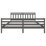 vidaXL Cadre de lit sans matelas gris bois massif 200x200 cm
