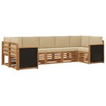 vidaXL Ensemble de canapés d'extérieur 6 pc Naturel