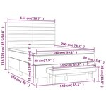 vidaXL Sommier à lattes de lit avec matelas Crème 140x200 cm Tissu