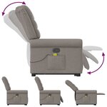 vidaXL Fauteuil inclinable de massage Taupe Tissu