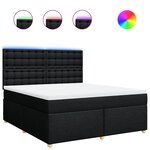 vidaXL Sommier à lattes de lit avec matelas Noir 180x200 cm Tissu